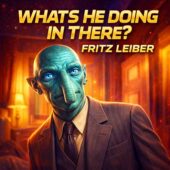 What's He Doing in There by Fritz Leiber Audiobook Cover